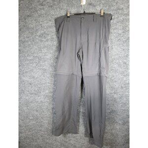 North Face Pants Mens Medium Gray Outdoor Hiking Convertible Nylon Damage Stains